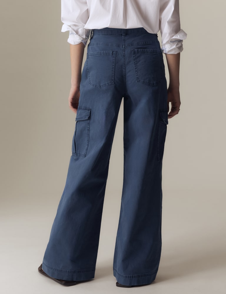 Cotton Rich Cargo Wide Leg Trousers 5 of 5