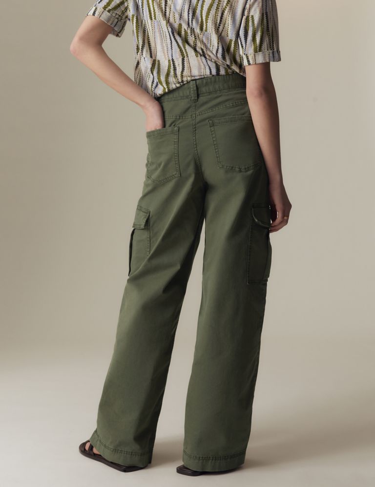 Cotton Rich Cargo Wide Leg Trousers 5 of 6
