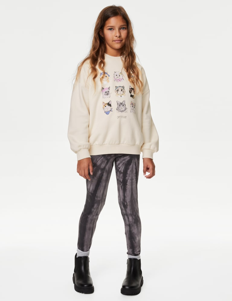 Cotton Rich Cat Sweatshirt (6-16 Yrs) 3 of 4