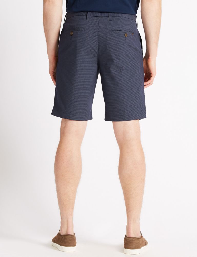 Cotton Rich Checked Chino Shorts with Stretch 4 of 4