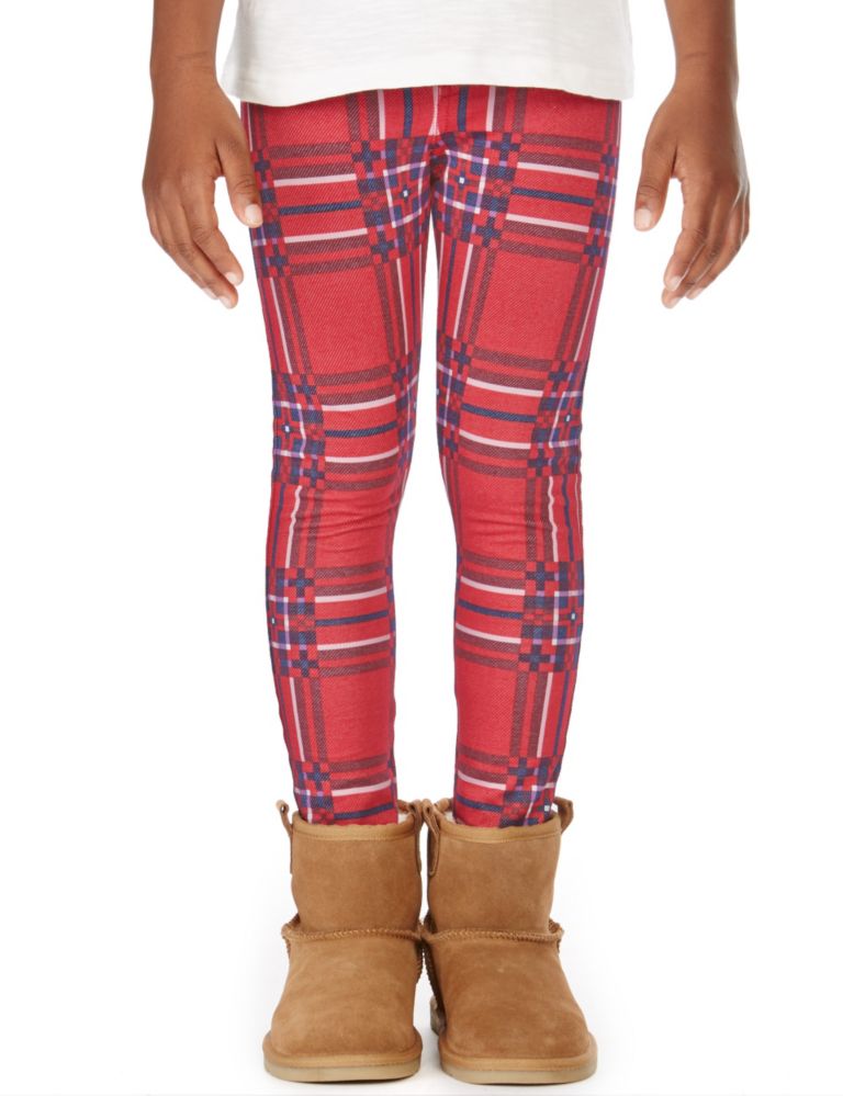 Cotton Rich Checked Jeggings (1-7 Years) 1 of 3