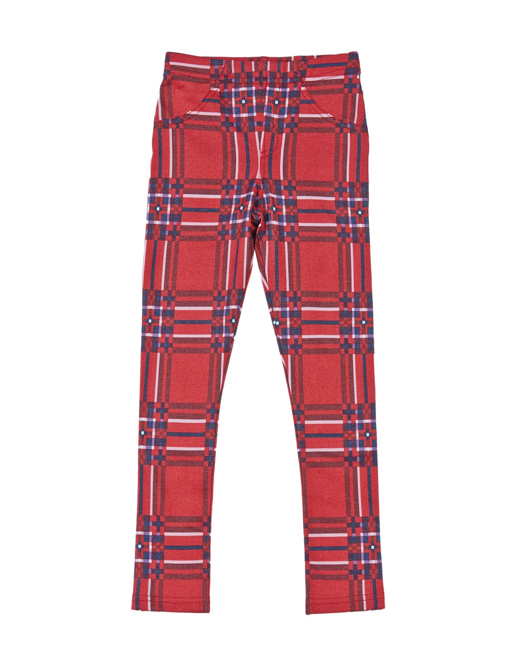 Cotton Rich Checked Jeggings (1-7 Years) 1 of 3