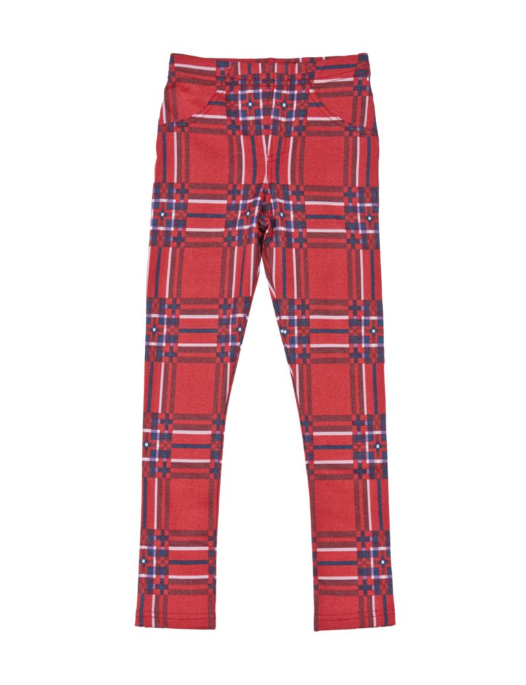 Cotton Rich Checked Jeggings (1-7 Years) 2 of 3