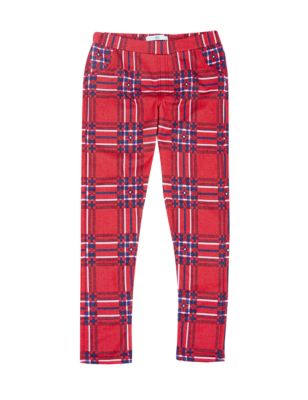 Cotton Rich Checked Jeggings (5-14 Years) Image 2 of 3