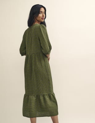 Midi checked dress sales