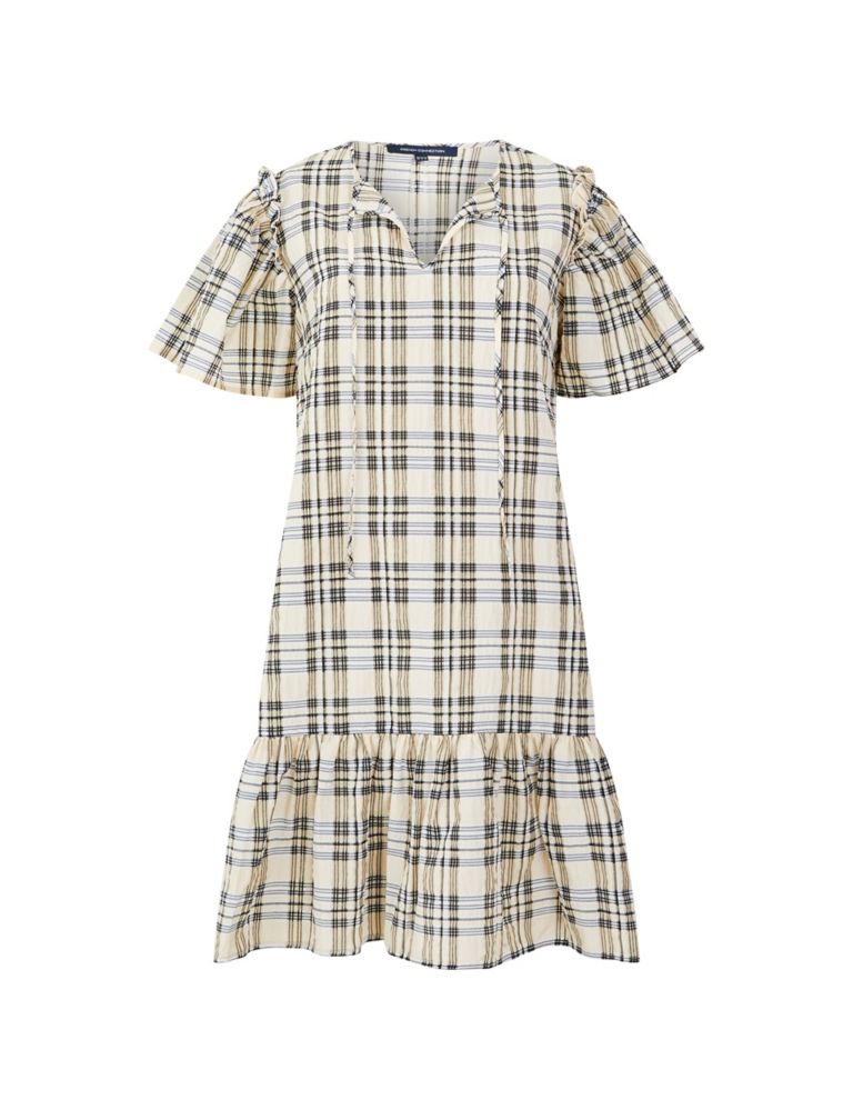 Cotton Rich Checked Mini Tiered Dress 2 of 4