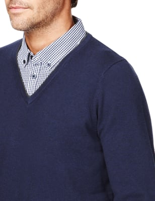 Marks and spencer outlet mock shirt jumper men's