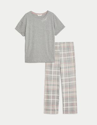Cotton Rich Checked Pyjama Set Image 2 of 6