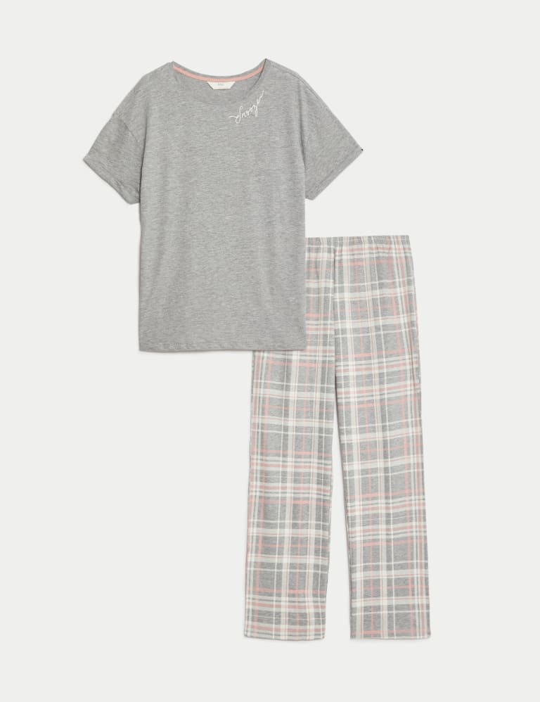 Cotton Rich Checked Pyjama Set M S Collection M S