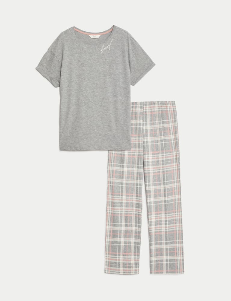 Cotton Rich Checked Pyjama Set, M&S Collection