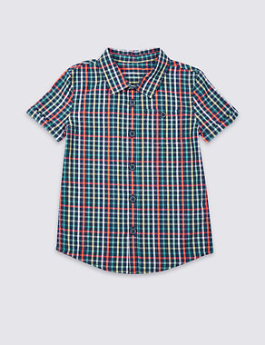 Cotton Rich Checked Shirt (3 Months - 5 Years) Image 2 of 3