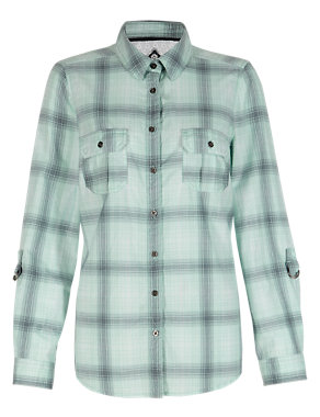 Cotton Rich Checked Shirt Image 2 of 6