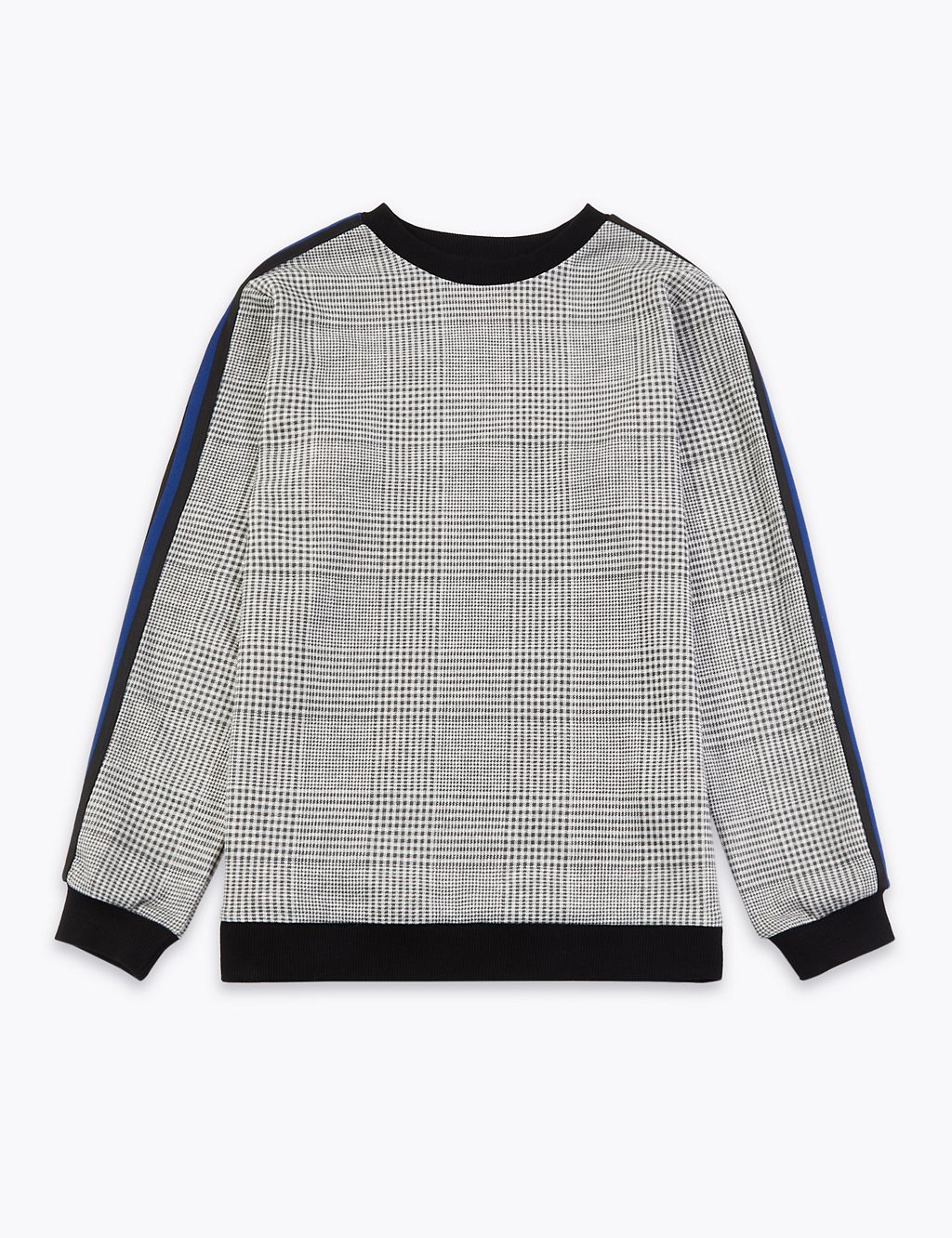 Cotton Rich Checked Sweatshirt (3-16 Years) 1 of 5