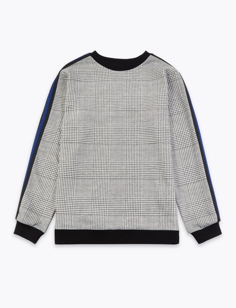 Cotton Rich Checked Sweatshirt (3-16 Years) 2 of 5