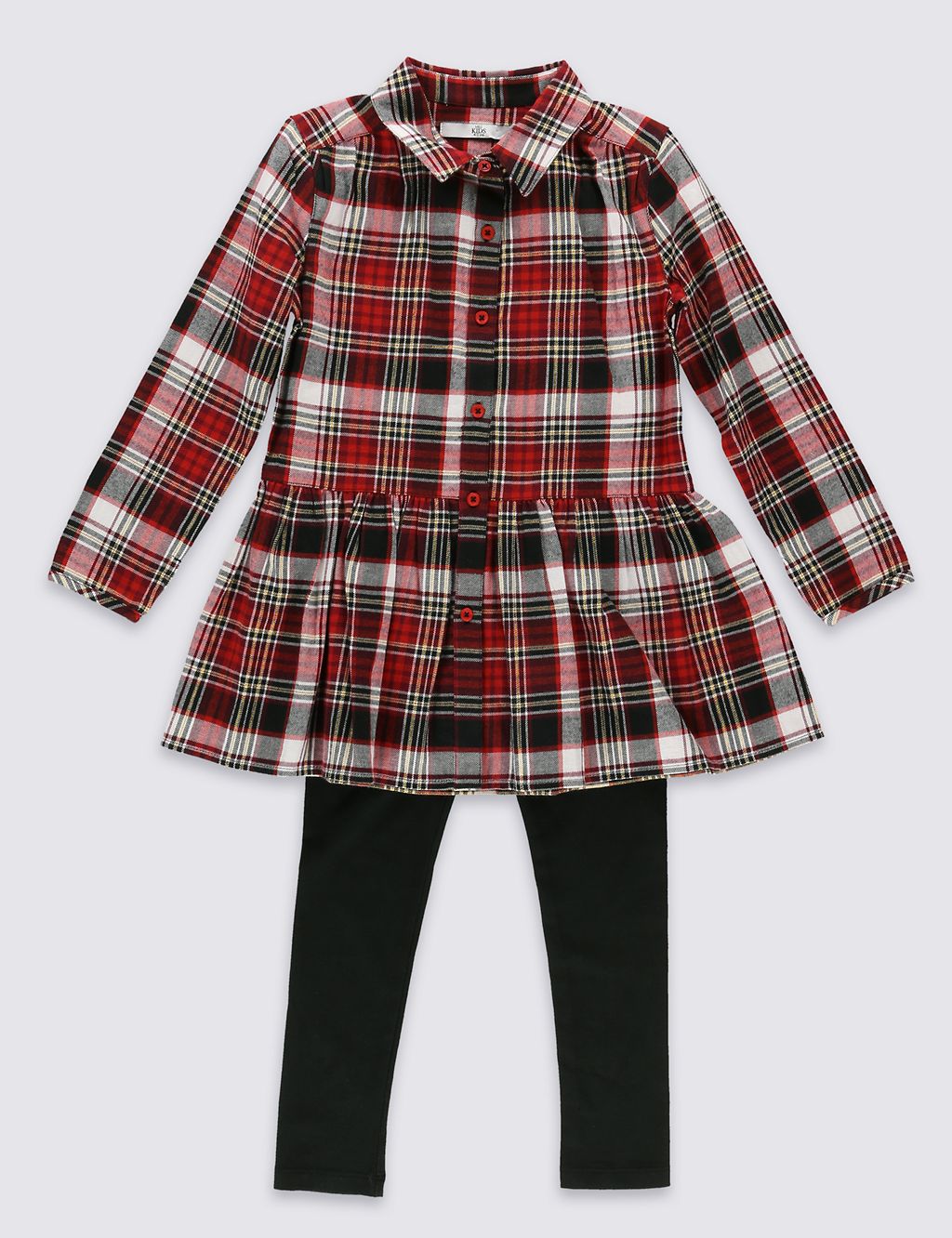Cotton Rich Checked Tunic & Leggings Outfit (1-7 Years) 1 of 6