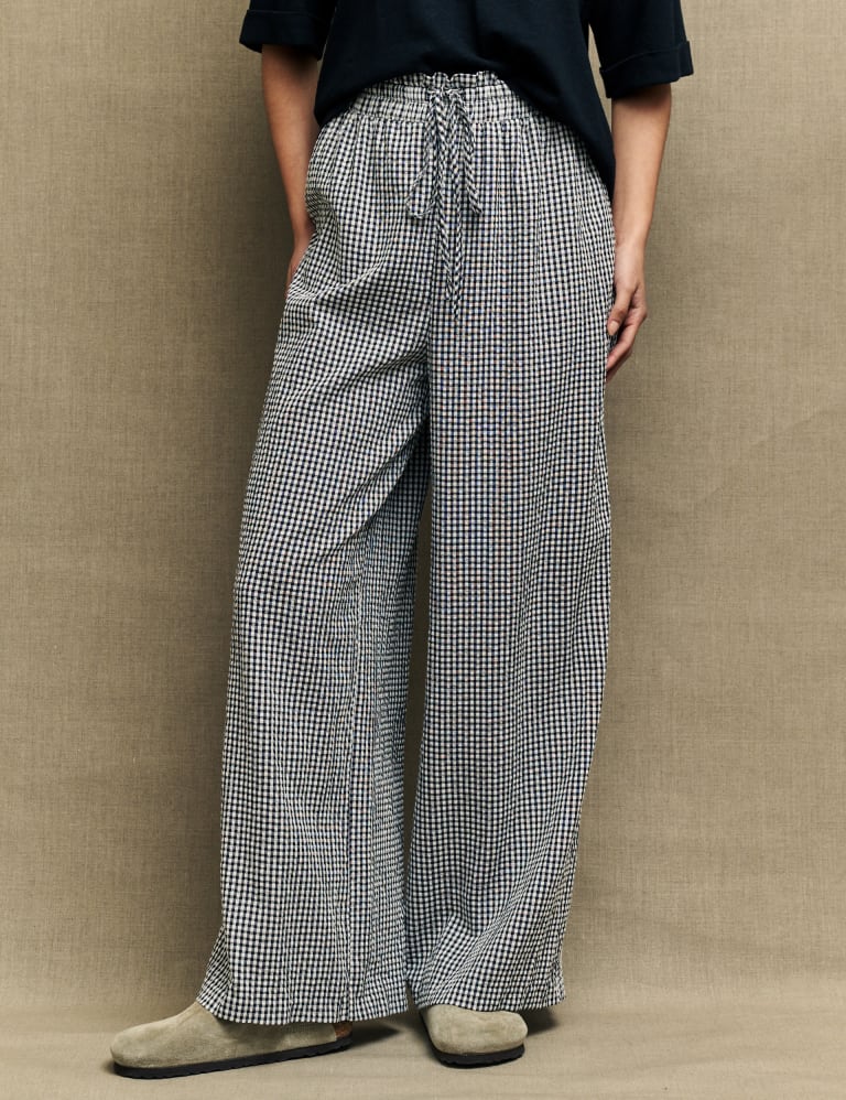 Wide leg deals gingham pants