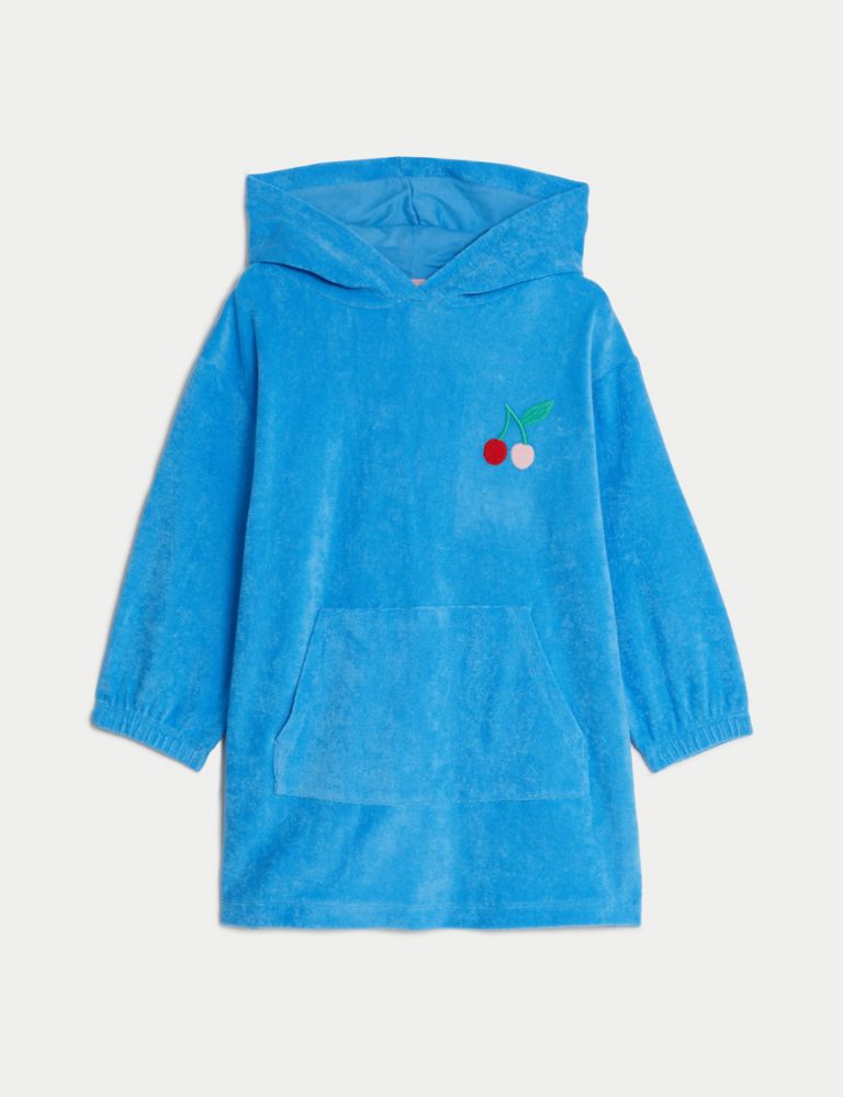Cotton Rich Cherry Towelling Poncho (2-8 Yrs) 1 of 1