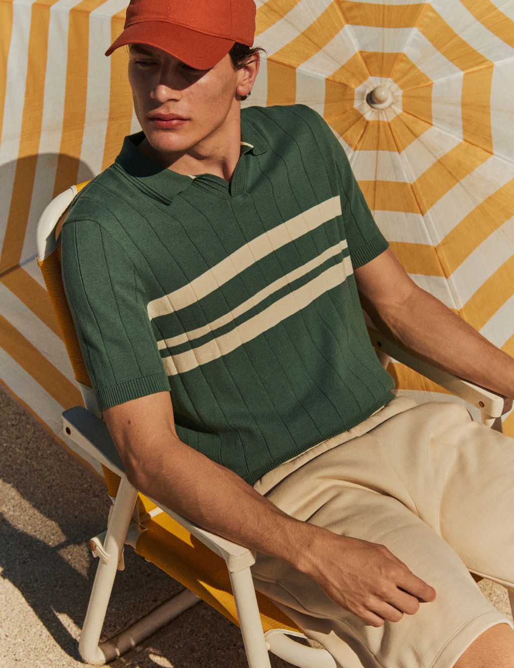 Cotton Rich Chest Stripe Knitted Polo 3 of 6