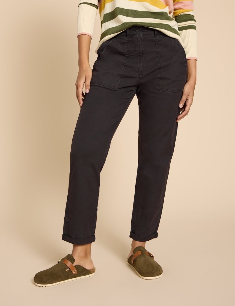 Black cotton chinos womens sales