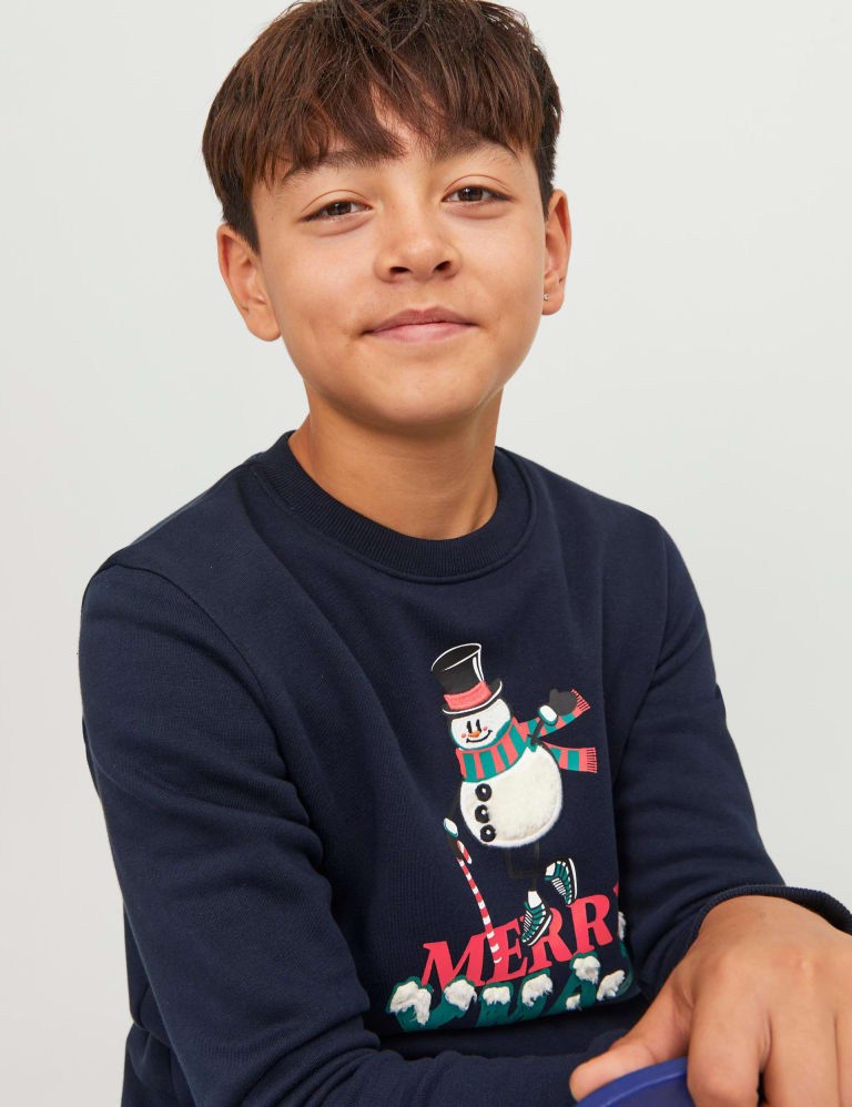 Cotton Rich Christmas Slogan Sweatshirt (816 Yrs) JACK & JONES