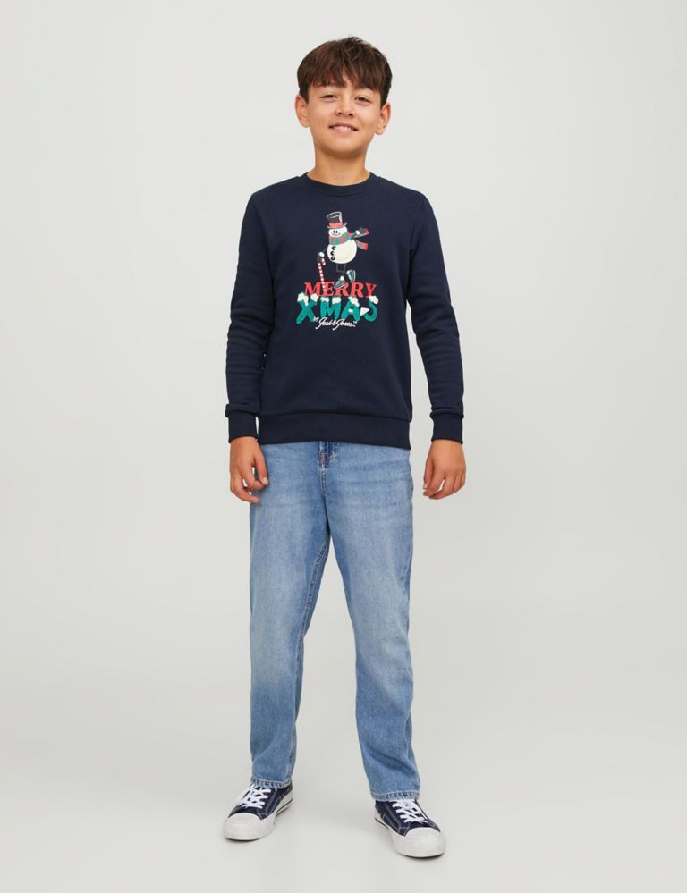 Cotton Rich Christmas Slogan Sweatshirt (8-16 Yrs) 5 of 7