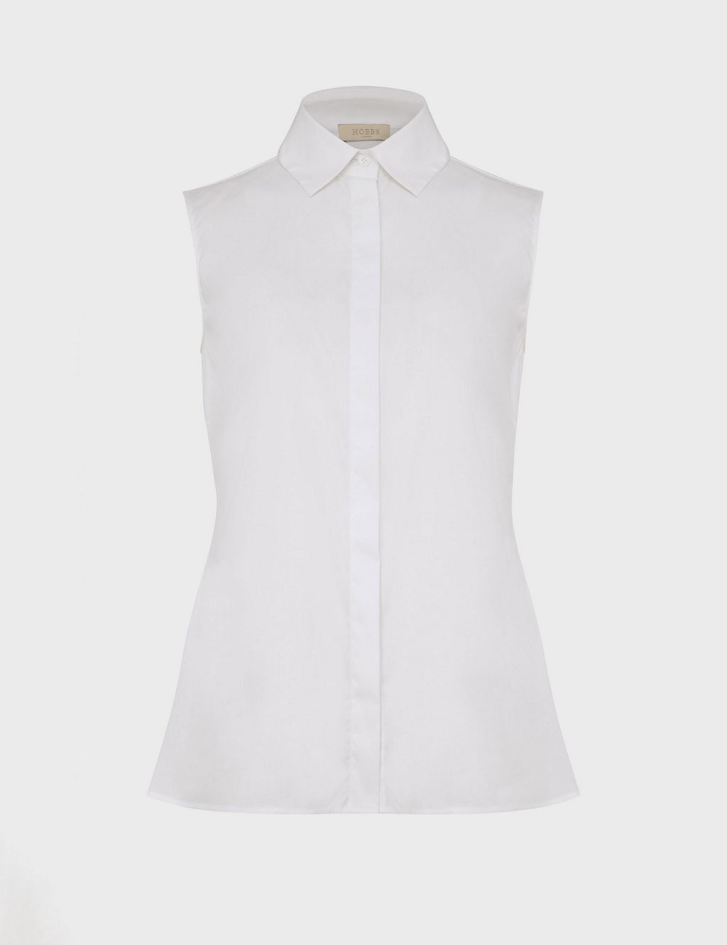 Cotton Rich Collared Fitted Sleeveless Shirt 1 of 4