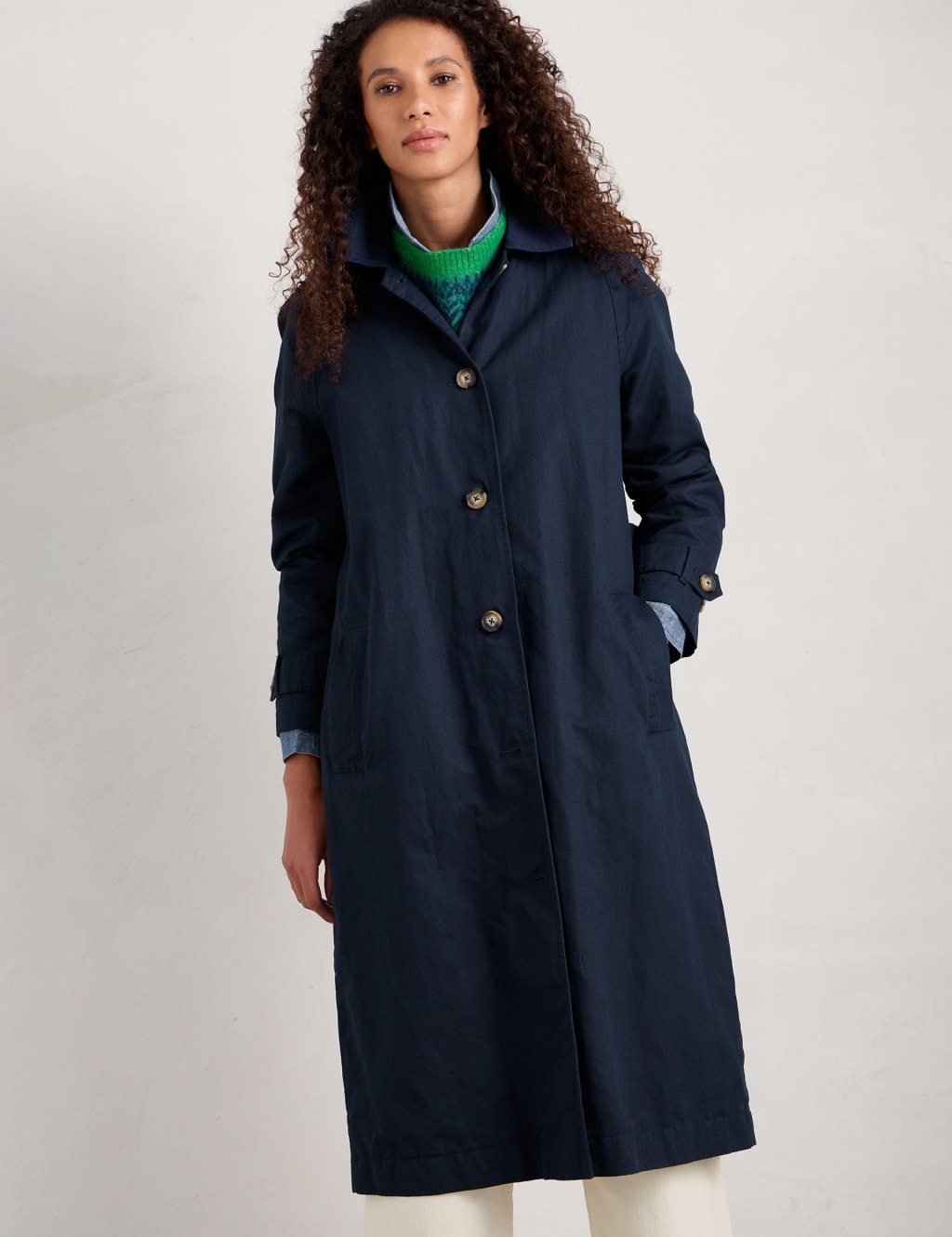 Cotton Rich Collared Raincoat 3 of 7