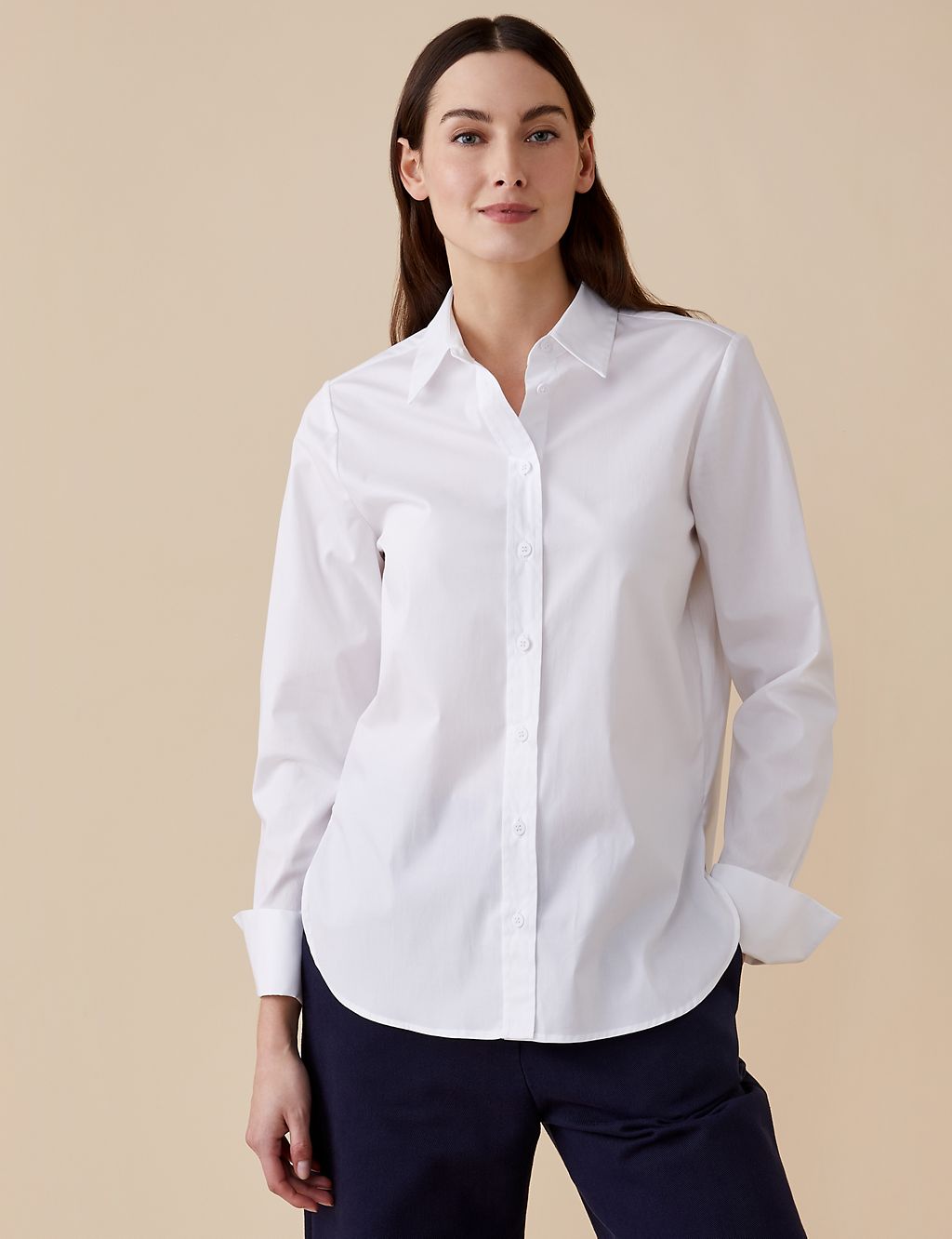 Cotton Rich Collared Relaxed Long Sleeve Shirt 2 of 5
