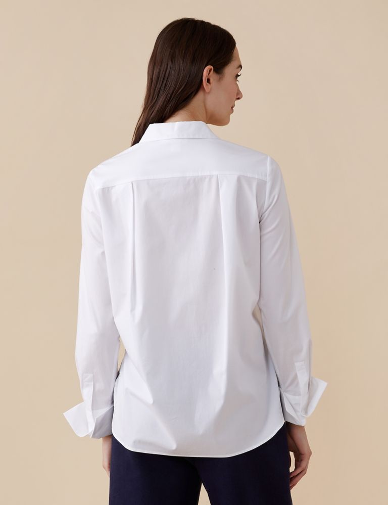 Cotton Rich Collared Relaxed Long Sleeve Shirt 4 of 5