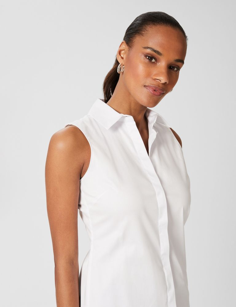 Cotton Rich Collared Sleeveless Blouse 4 of 4
