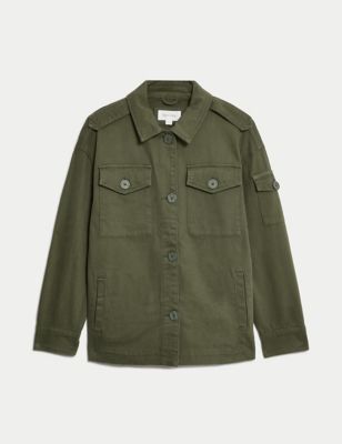 Cotton Rich Collared Utility Jacket Image 2 of 7