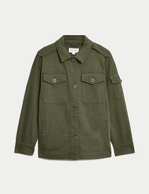 Cotton Rich Collared Utility Jacket Image 2 of 6