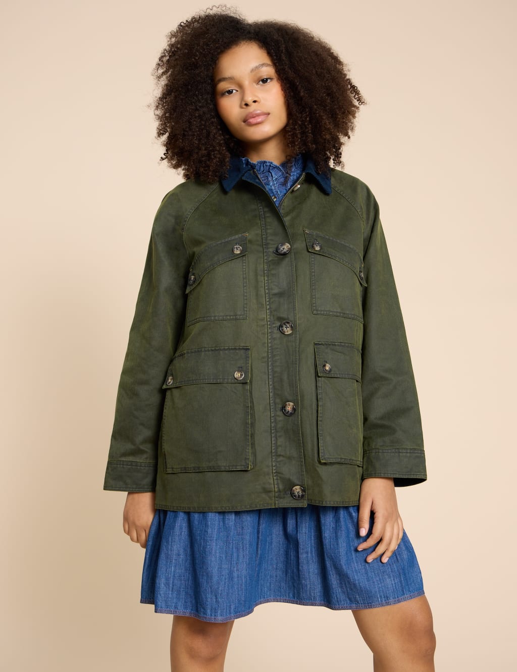 Womens cotton utility outlet jacket