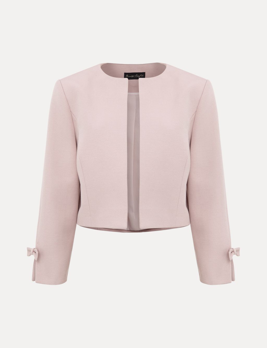 Cotton Rich Collarless Bow Short Jacket 1 of 6