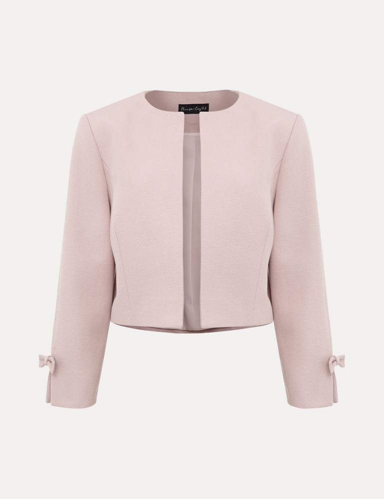 Cotton Rich Collarless Bow Short Jacket 2 of 6