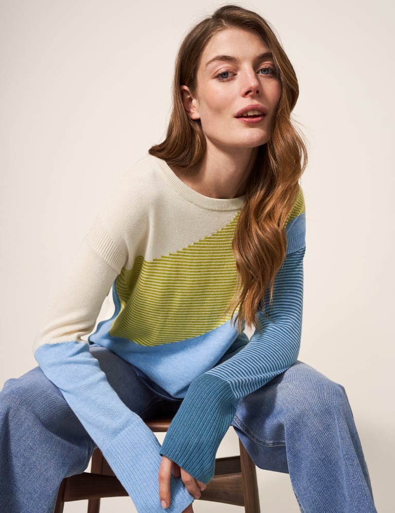 Graphic Colourblock Longline Jumper, Clothing Sale