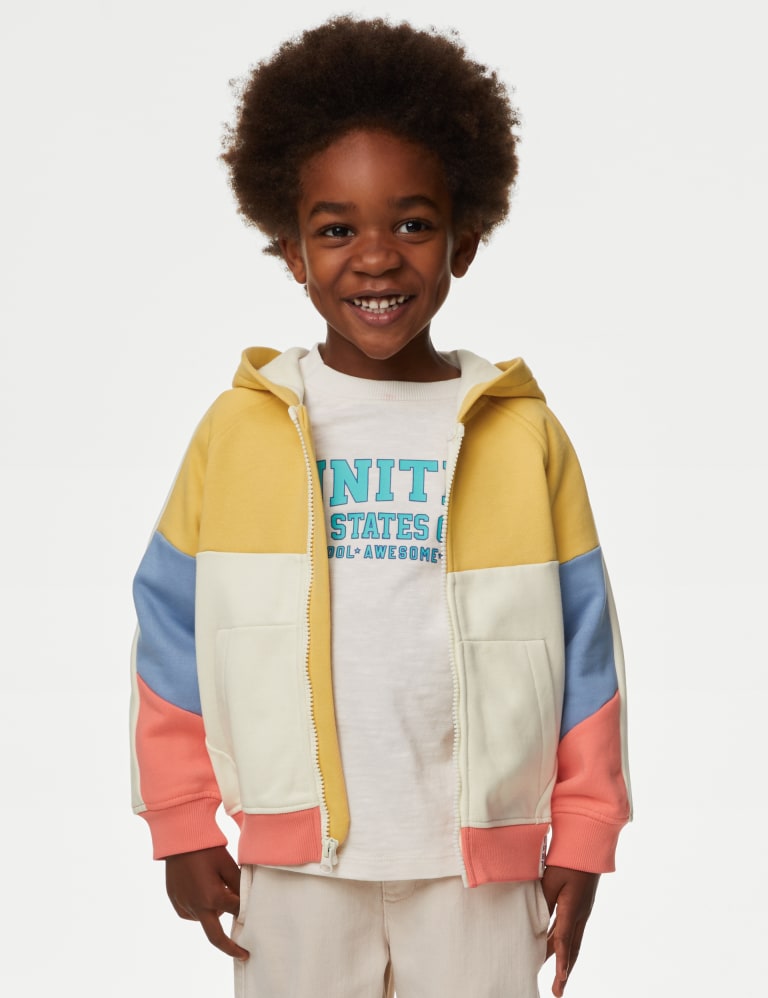 Cotton Rich Colour Block Hoodie 2 8 Yrs