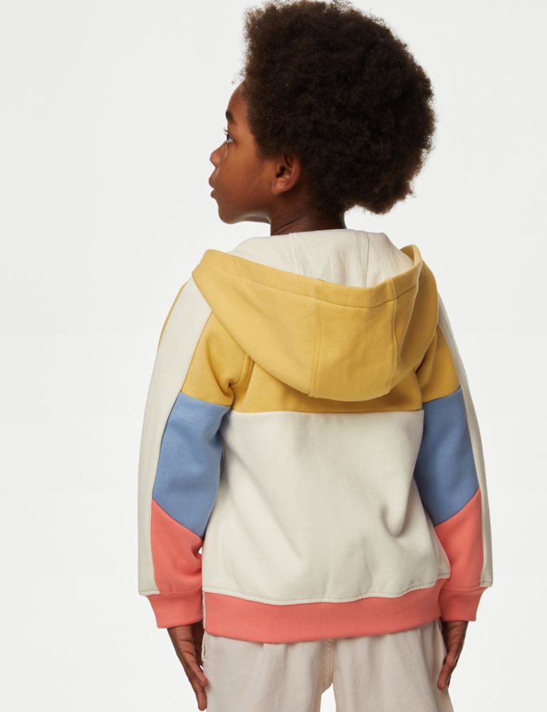 Cotton Rich Colour Block Hoodie (2-8 Yrs) 5 of 5