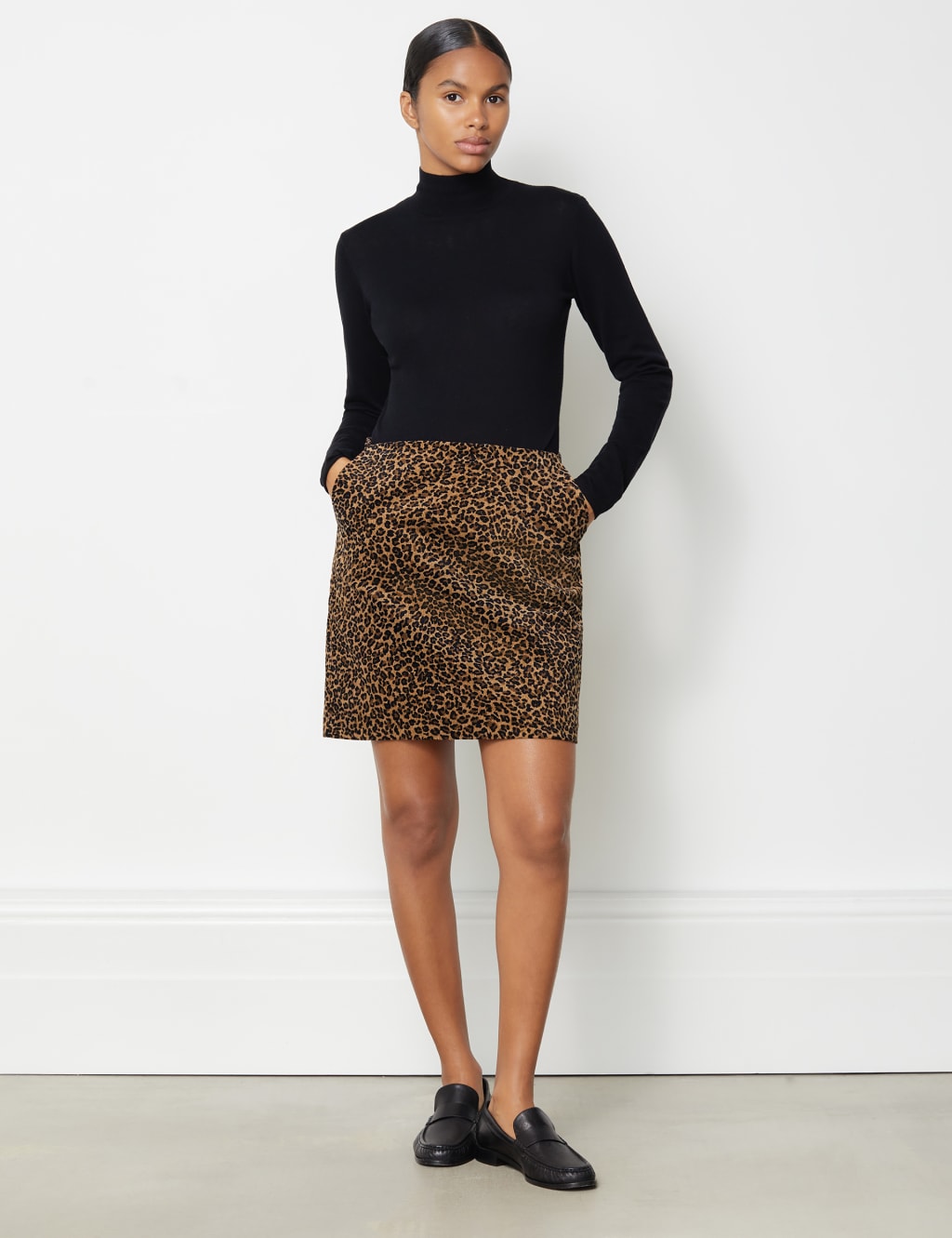 Animal print top mini skirt