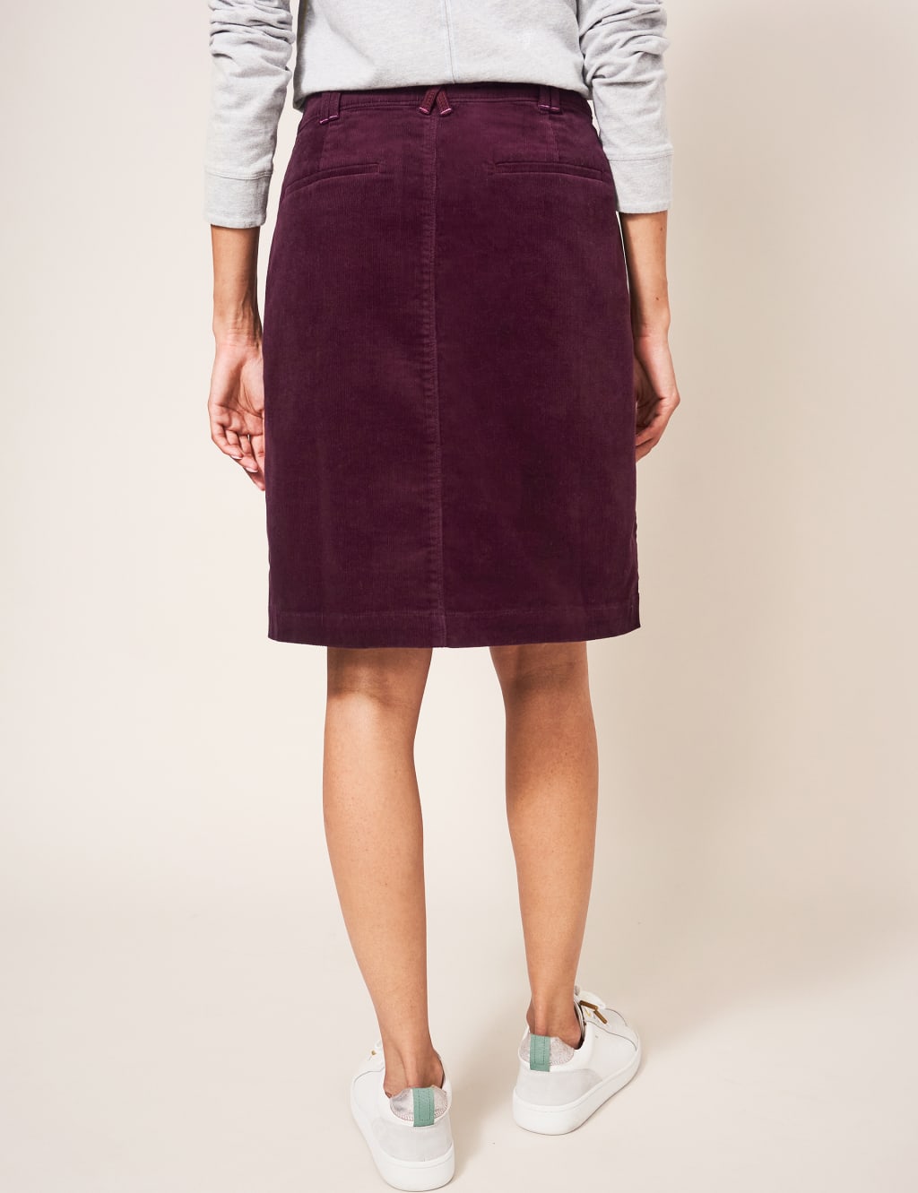 Cotton Rich Cord Knee Length A-Line Skirt 4 of 5