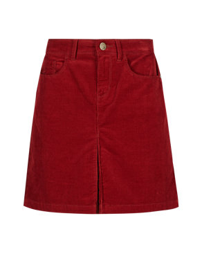 Cotton Rich Corduroy Single Pleated Skirt Image 2 of 4