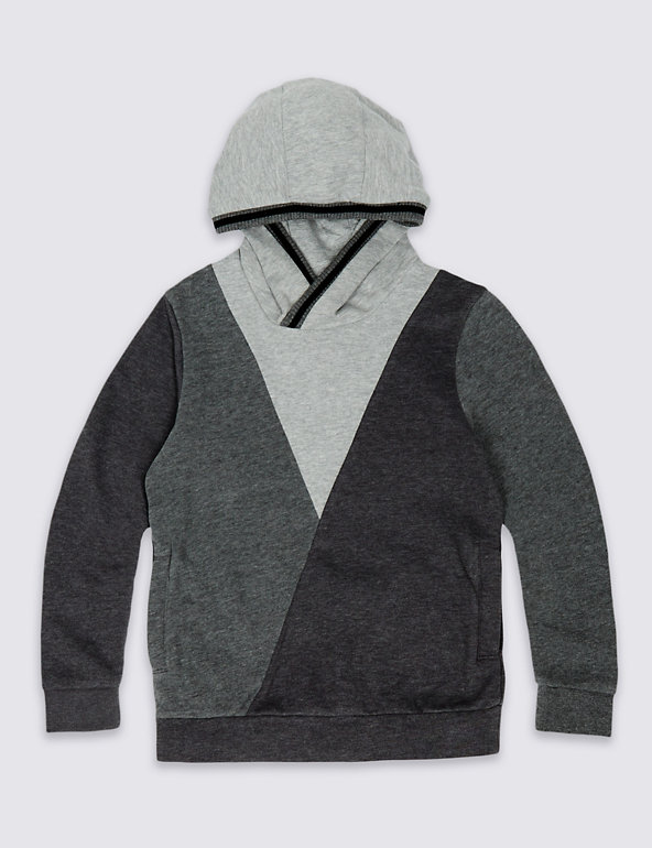 Cotton Rich Cowl Neck Hooded Top (3-14 Years) Image 1 of 2