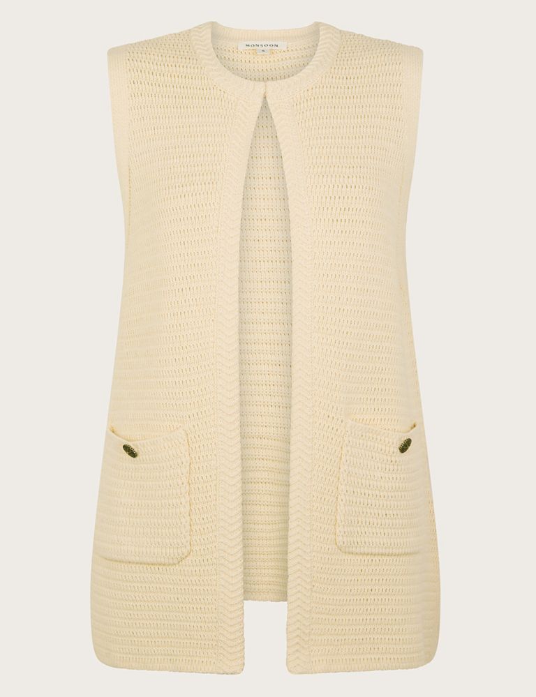 Cotton Rich Crew Neck Knitted Waistcoat 2 of 5