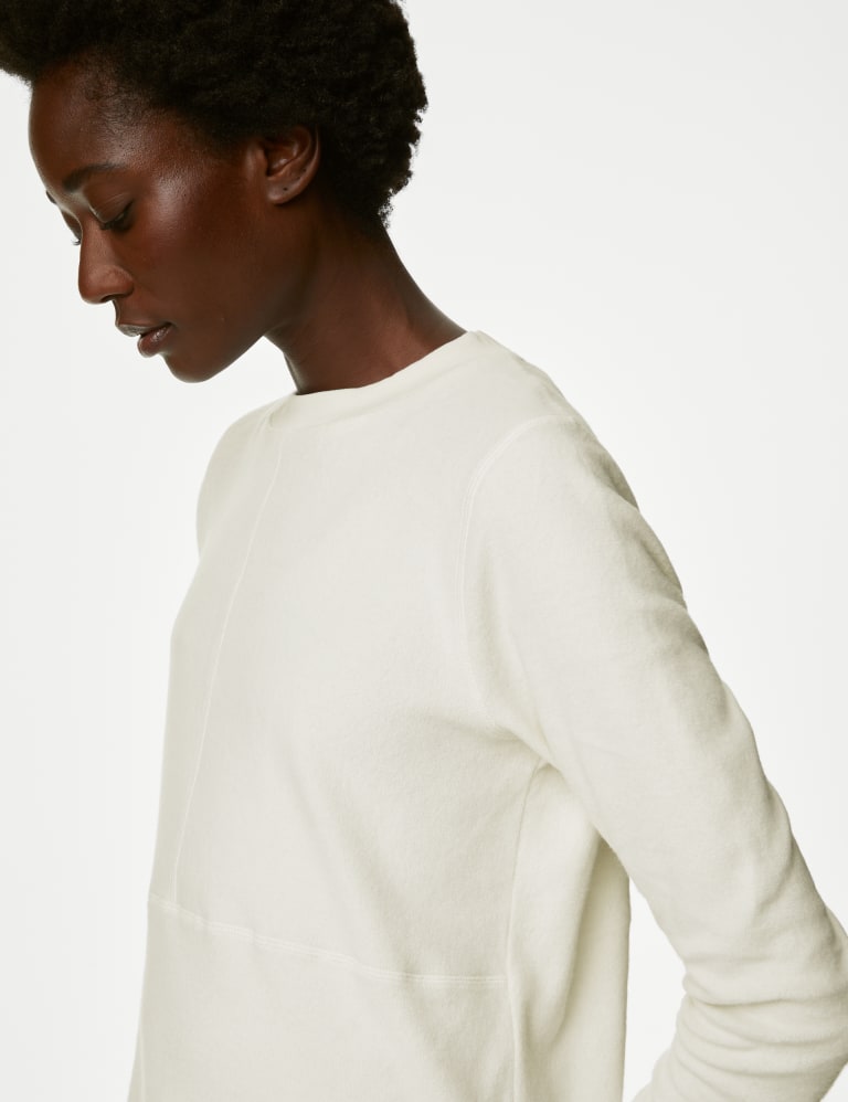 Longline crew neck sweatshirt discount
