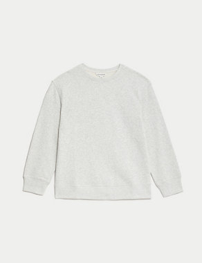 Cotton Rich Crew Neck Relaxed Sweatshirt Image 2 of 5