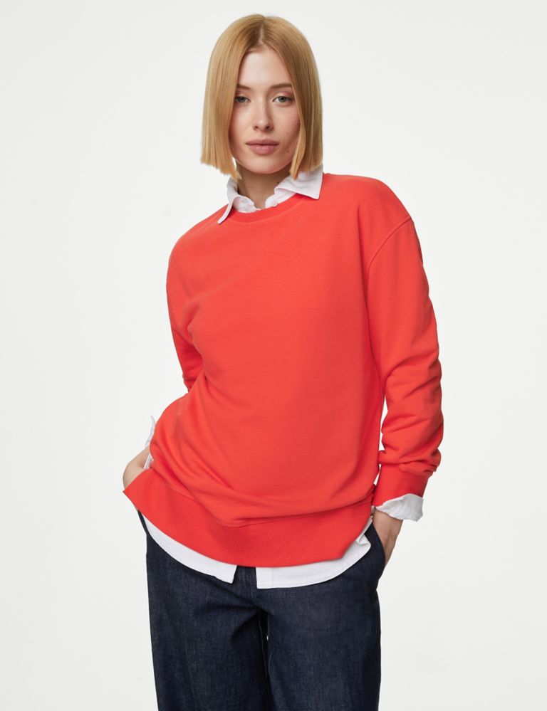 Cotton Rich Crew Neck Relaxed Sweatshirt 4 of 6