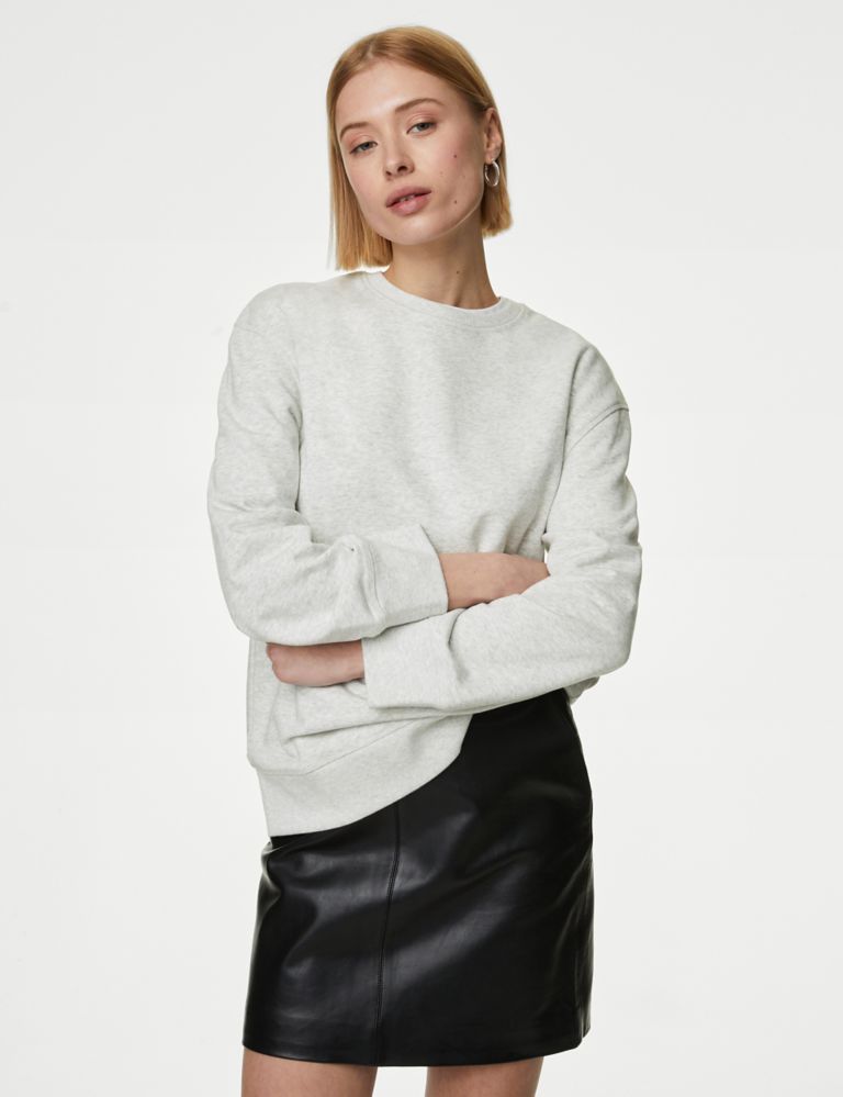 Cotton Rich Crew Neck Relaxed Sweatshirt 4 of 5