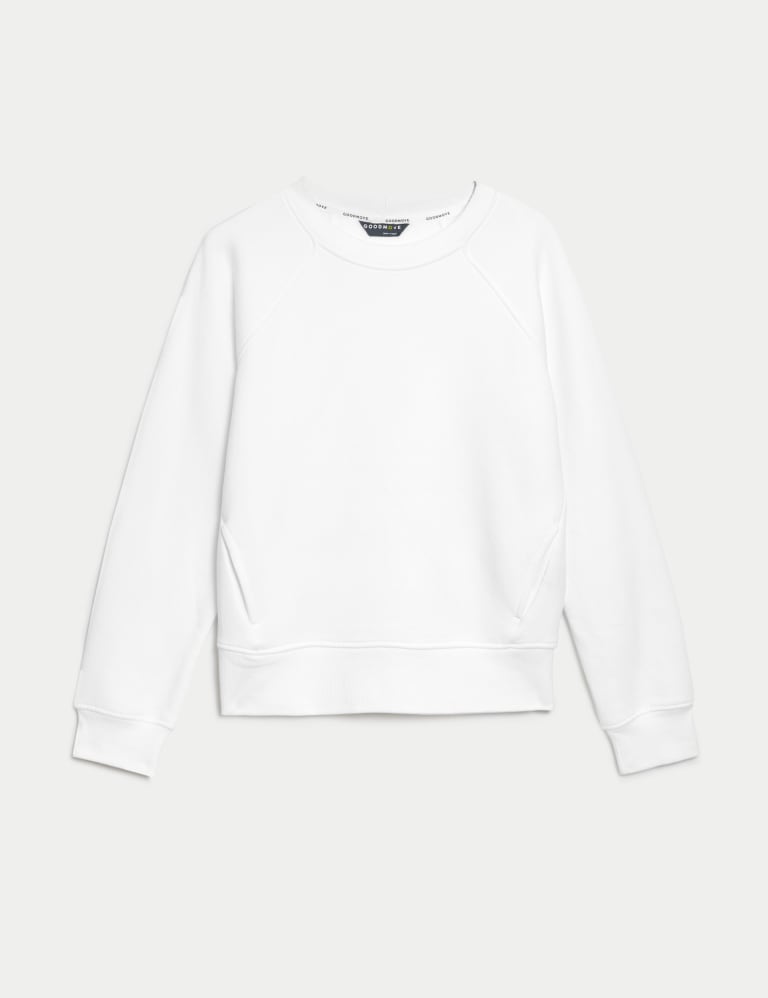 Cotton white sweatshirt on sale