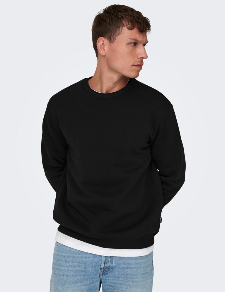 Cotton Rich Crew Neck Sweatshirt | ONLY & SONS | M&S