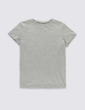 Cotton Rich Crew Neck T-Shirt (5-14 Years) Image 2 of 3